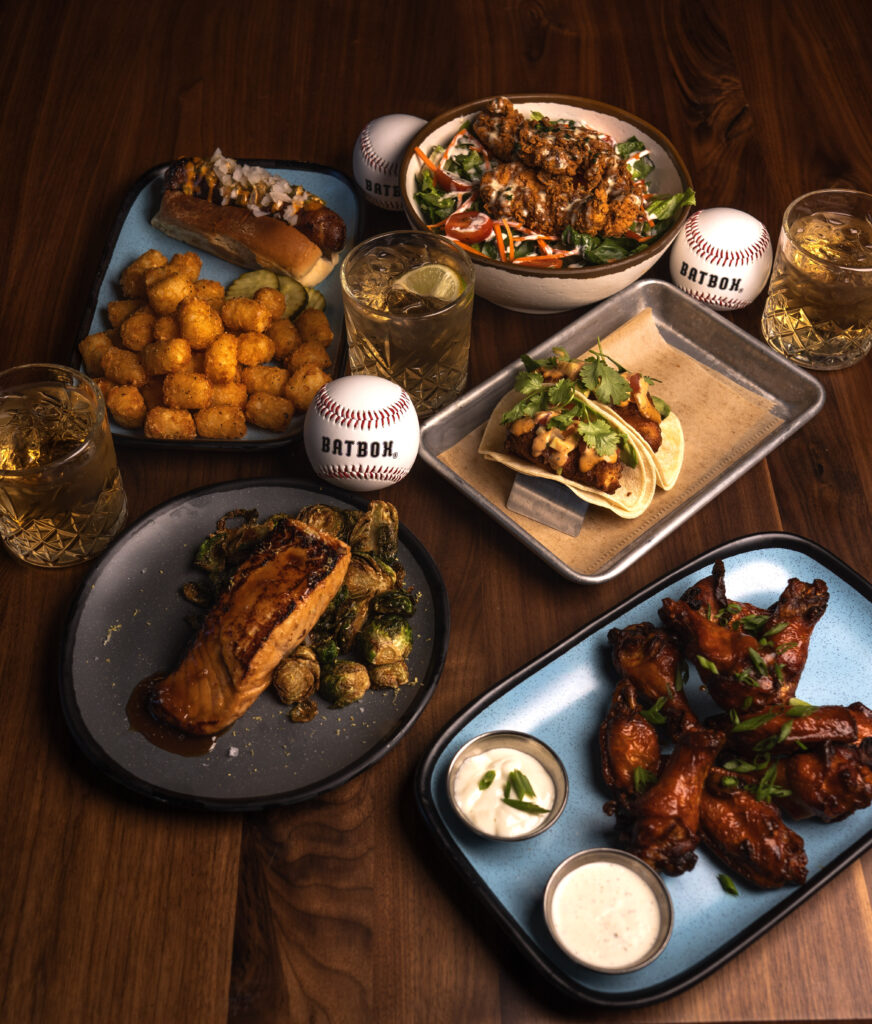 Best sports bar in Dallas featuring food and cocktails at Batbox entertainment venue